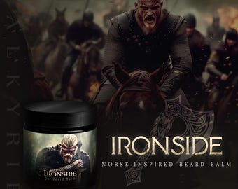 Viking Beard Balm 2oz ᛟ Scent: IRONSIDE • Viking Gifts For Men • The Best Beard Balm & Butter Hybrid • Gift For Him Husband