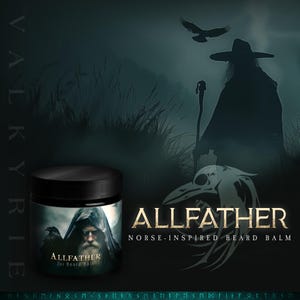 Viking Beard Balm 2oz ᛟ Profumo: ALLFATHER • Regali Viking per uomo • Il miglior ibrido di balsamo e burro per barba • Regalo per lui marito