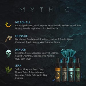 Beard Oil Gift For Men | Viking Beard Oil Sample Packs - Christmas Gift For Him - Birthday Gifts for Men | Viking Gifts | Stocking Stuffer ᛃ MYTHIC SERIES ᛃ