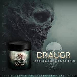 Viking Beard Balm 2oz ᛟ Profumo: DRAUGR • Regali vichinghi per uomo • Il miglior ibrido di balsamo e burro per barba • Regalo per lui marito