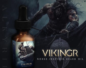 Viking Beard Oil ᛟ Scent: VIKINGR • Viking Gifts For Men • The Best Beard Gift For Him