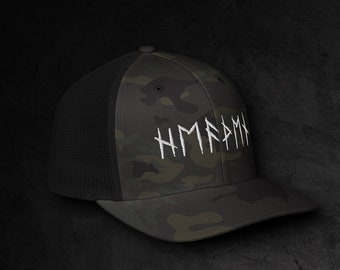 Heathen Closed-back trucker cap | VALKYRIE | Viking Runes, Old Norse Mythology, Gift for Men, Father's Day Gift, Heathen, Elder Futhark