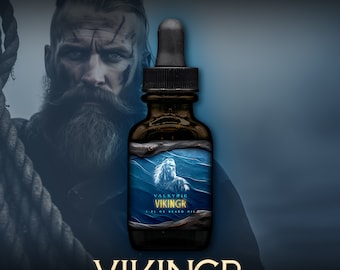 Wikinger Bartöl ᛟ Duft: VIKINGR • Wikinger Geschenke für Männer • Das beste Bart Geschenk für Ihn