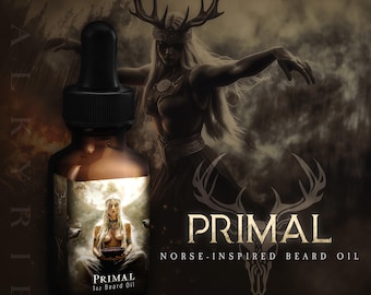 Viking Beard Oil ᛟ Scent: PRIMAL • Viking Gifts For Men • The Best Beard Gift For Him