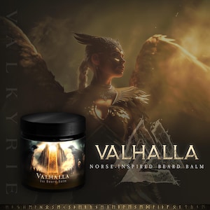 Balsamo per barba 2oz ᛟ Profumo: Valhalla • Regali vichinghi per uomo • Il miglior ibrido di balsamo e burro per barba • Regalo per lui marito