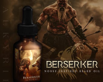 Viking Beard Oil ᛟ Scent: BERSERKER • Viking Gifts For Men • The Best Beard Gift For Him