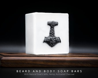 Artisan Beard and Body Soap Bars ~4.8oz - For the Modern Viking | Gifts For Him | Gifts For Men - SULFATE FREE -Handcrafted-Goat Milk-Hemp