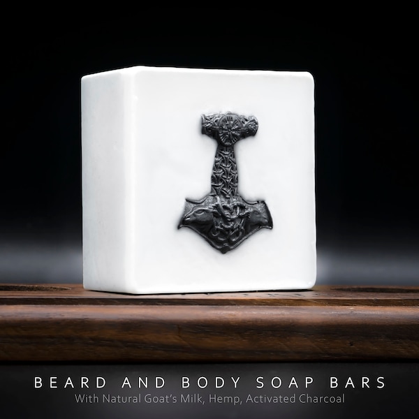 Artisan Beard and Body Soap Bars ~4.8oz - For the Modern Viking | Gifts For Him | Gifts For Men - SULFATE FREE -Handcrafted-Goat Milk-Hemp