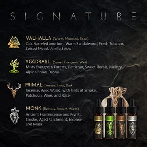 Beard Oil Gift For Men | Viking Beard Oil Sample Packs - Christmas Gift For Him - Birthday Gifts for Men | Viking Gifts | Stocking Stuffer ᛗ SIGNATURE SERIES ᛗ
