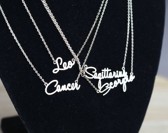 Cursive Astrology Sign Necklace