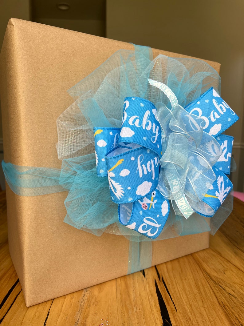 It's A Boy Bow Large Baby Shower Bow Baby Boy Wreath Etsy