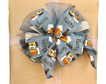 Beer Themed Bow | Beer lover Bow | Beer Gift Wrap
