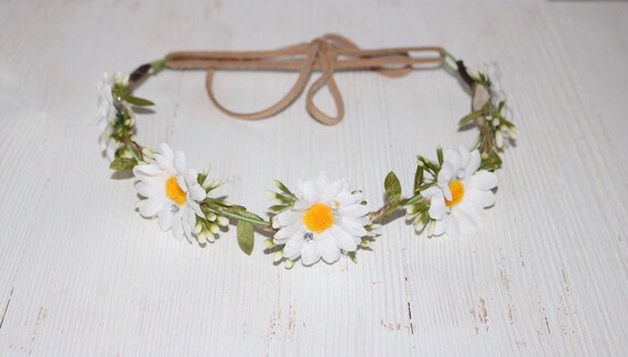 Daisy Halo Flower Crown Spring Boho Wedding Etsy