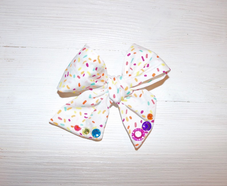 school girl nylon band fabric bow Sprinkles clup sailor bow birthday bow sprinkle print