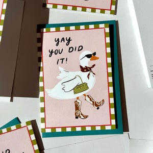 You Did it Goose Card, Well Done, Congratulations, You Passed Card