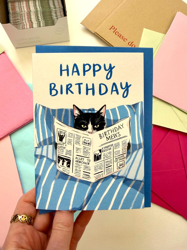 Cat Birthday Card, Funny Cat Greeting Card image 2
