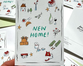 Housewarming Card, New Home Card, Cute Moving House Gift, Illustrated Card