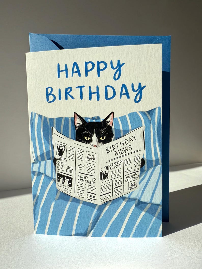 Cat Birthday Card, Funny Cat Greeting Card image 3