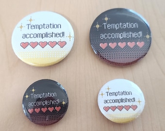 Temptation Accomplished - Angel-Demon Love Pinback Button