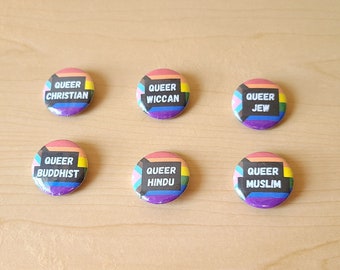 Religious Queer Pinback Button - 1 Inch