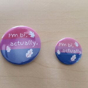 Bisexual Pride - I'm Bi, Actually Heartstopper-inspired Pinback Button ...