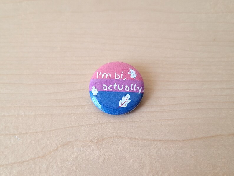 I'm Bi, Actually Pinback Button 1 Inch Heartstopper Inspired Pin - Etsy
