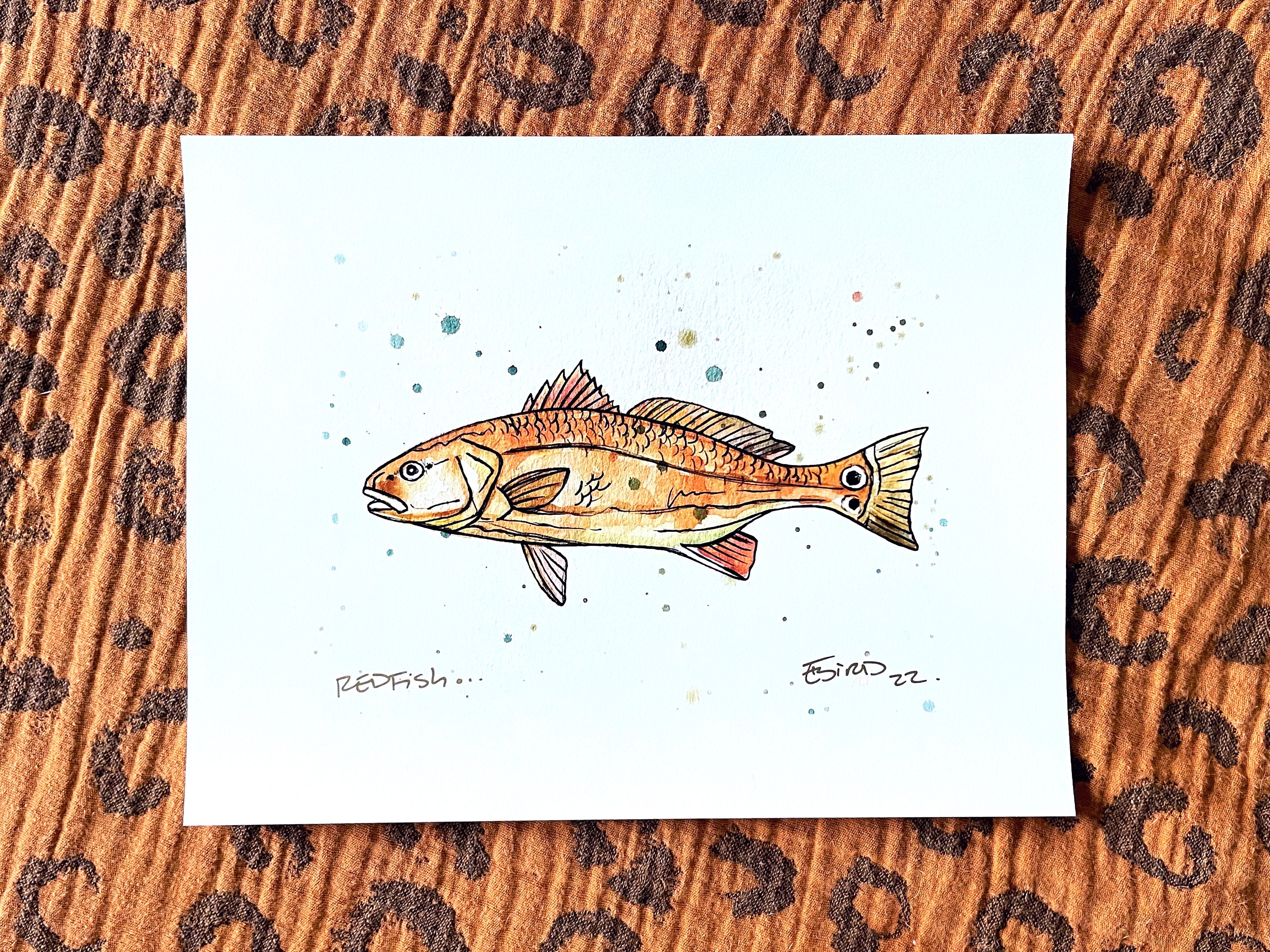 Redfish Art, Redfish, Redfish Print, Redfish Artwork, Redfish Drawing,  Marine Art, Fish Drawing, Redfish, Florida Fish, Florida Fishing Art - Etsy