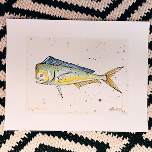 Mahi Fisch, Mahi Zeichnung, Mahi Malerei, Mahi Kunst, Raum Kunst, WandKunst, Raum Dekor, Mahi Art, Mahi Angeln, Florida Fisch, Florida Art