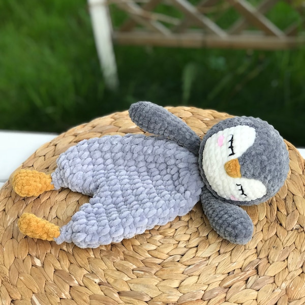 crocheted penguin