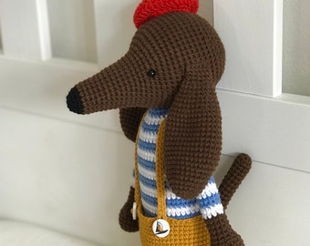 crocheted dachshund