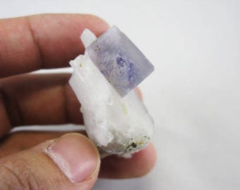 36g 蛍石入り水晶 - ヤオガンシアン鉱山、中国。美しい天然結晶。鉱物