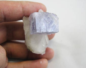 36g 蛍石入り水晶 - ヤオガンシアン鉱山、中国。美しい天然結晶。鉱物