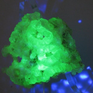 1.8&quot; Fluorescent Hyalite Opal - Erongo Namibia- 7g black UV Mineral Specimen Charka T121108