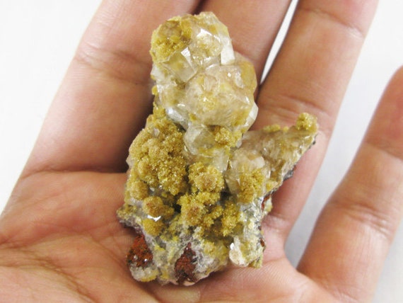 2 1 Mimetite In Calcite Crystals Mexico 43g Natural Etsy