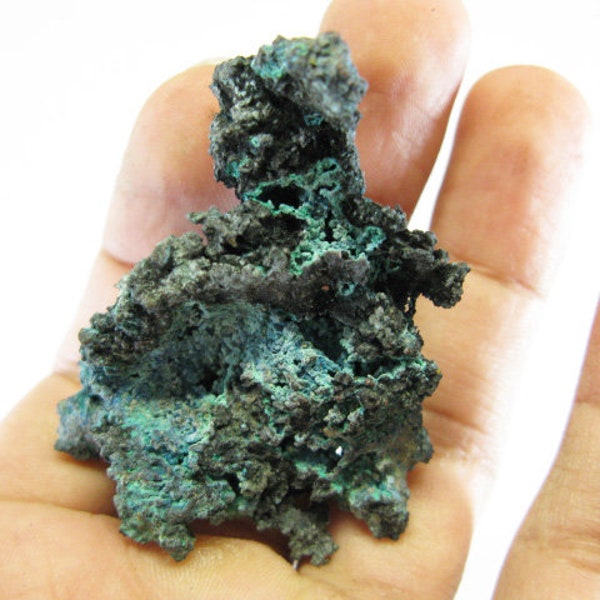 2.0" Copper Chrysocolla Crystals- China 48g Natural crystal cluster. Rock Mineral Specimen Shaped Display Native Metal Specimen P422-Z13