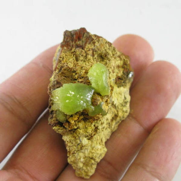 2.0" Adamite- Mexico 46g Beautiful druzy green crystals. Cupradamite Rock and Mineral Specimen Chakra Healing Reiki M111338