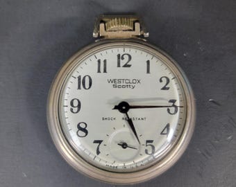 Westclox Scotty Mechanical Wind up Vintage Pocket Watch  display picture 3