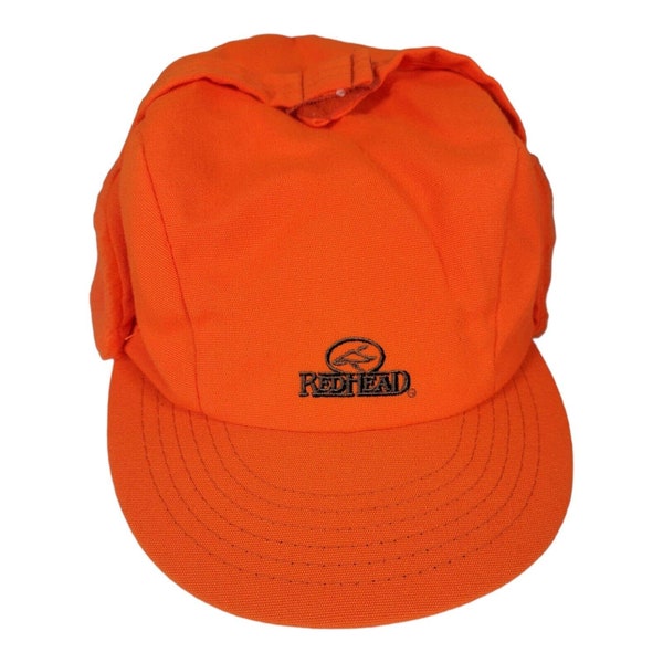 Hat With Ear Flaps Orange Etsy