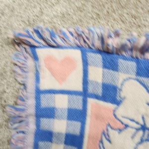 Avon 1994 Disney Babies Throw Blanket Mickey Minnie Mouse Pink Blue Woven immagine 2