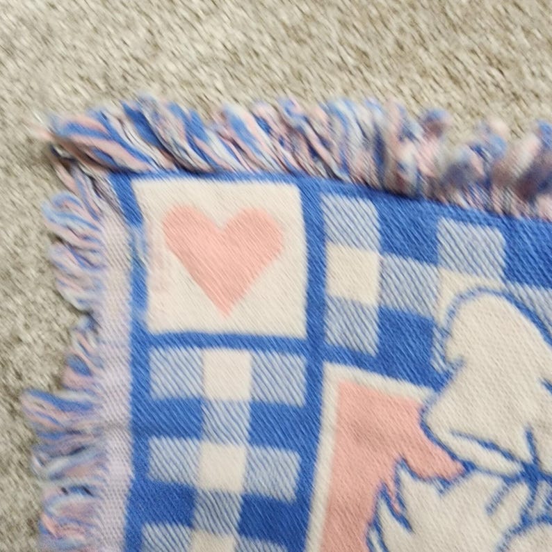 Avon 1994 Disney Babies Throw Blanket Mickey Minnie Mouse Pink Blue Woven immagine 2