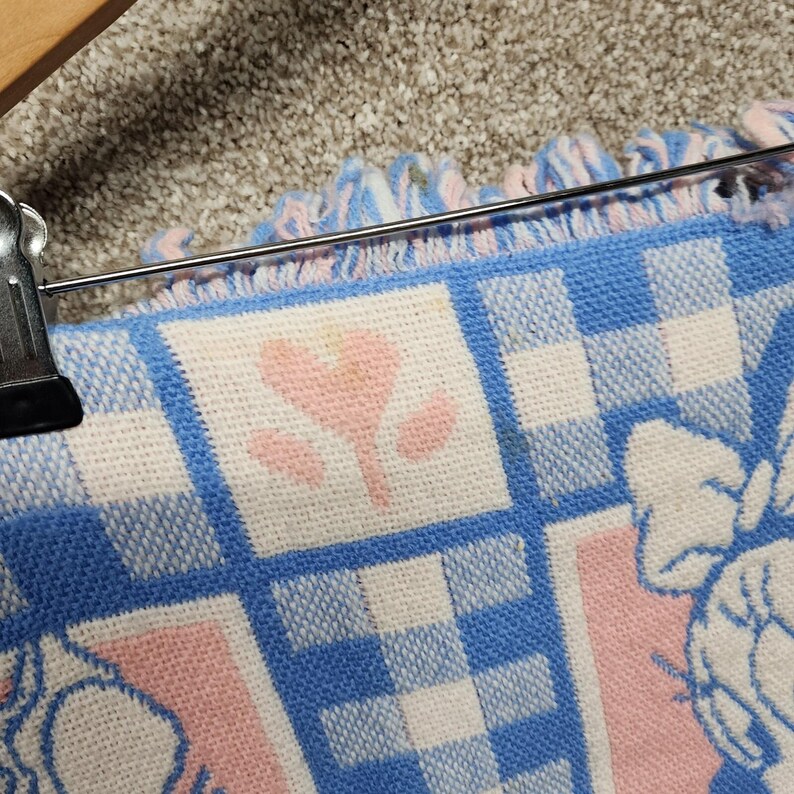 Avon 1994 Disney Babies Throw Blanket Mickey Minnie Mouse Pink Blue Woven immagine 3