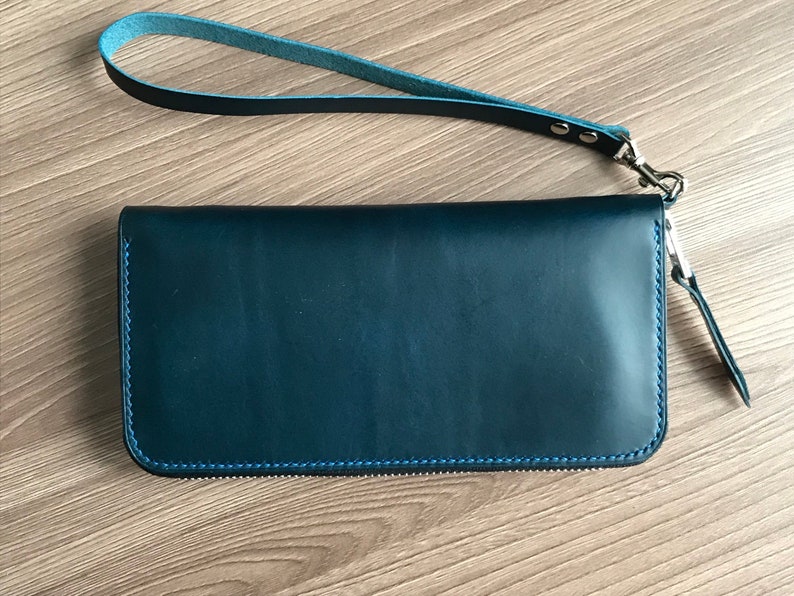 Round zipper leather wallet pattern JJ1 Etsy