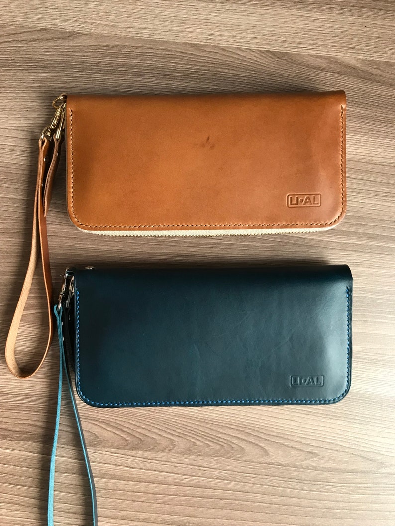 Round zipper leather wallet pattern JJ1 Etsy