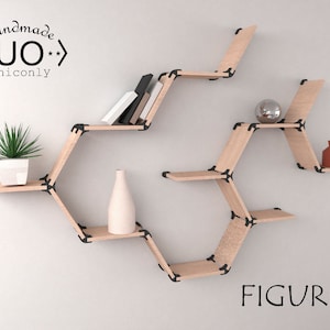 Hexagon Shelves. Connector Kit nº 3. DIY furniture printed in 3d, Floating shelves, Wall shelves, Shelf decor, Home Decor, diy Gift.