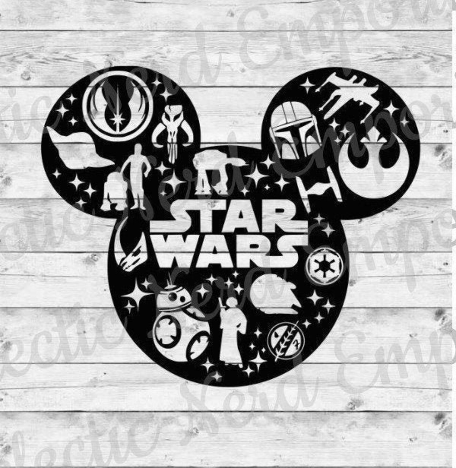 Download Star Wars Mouse Ears Design SVG png JPG dxf | Etsy