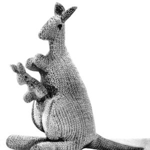Vintage Toy KANGAROO Knitting Pattern knit a gift for Baby Toddler Child Boy Girl 1940s with knitted joey PDF #60