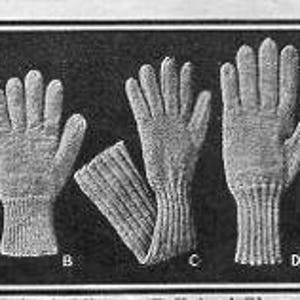 PDF Vintage Gloves Mittens Knitting Pattern WW1 Hundred Years Old Men Women Girl Baby Gift Christmas Classic Traditional #39