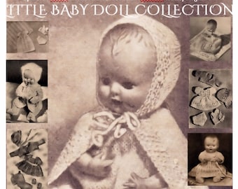 E-Book Vintage Baby Doll knitting 6 1/2 inch 16.5cm Collection 8 patterns 1950s lovely outfits layette for Berenguer & Rosebud 31  pages #83