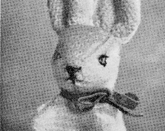 Vintage 1950s Baby Rabbit Knitting Pattern: Stuffed Toy (PDF)