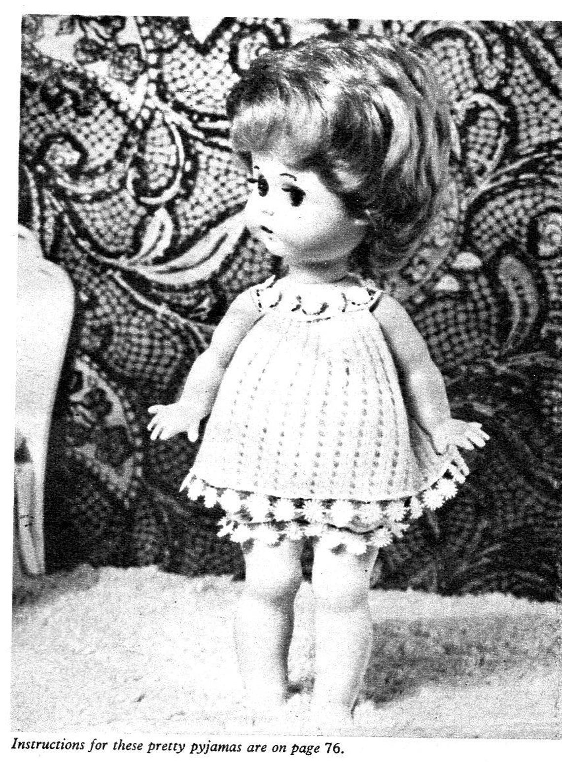 Doll Vintage Outfits Knitting Pattern Jumper Trousers Cape Etsy